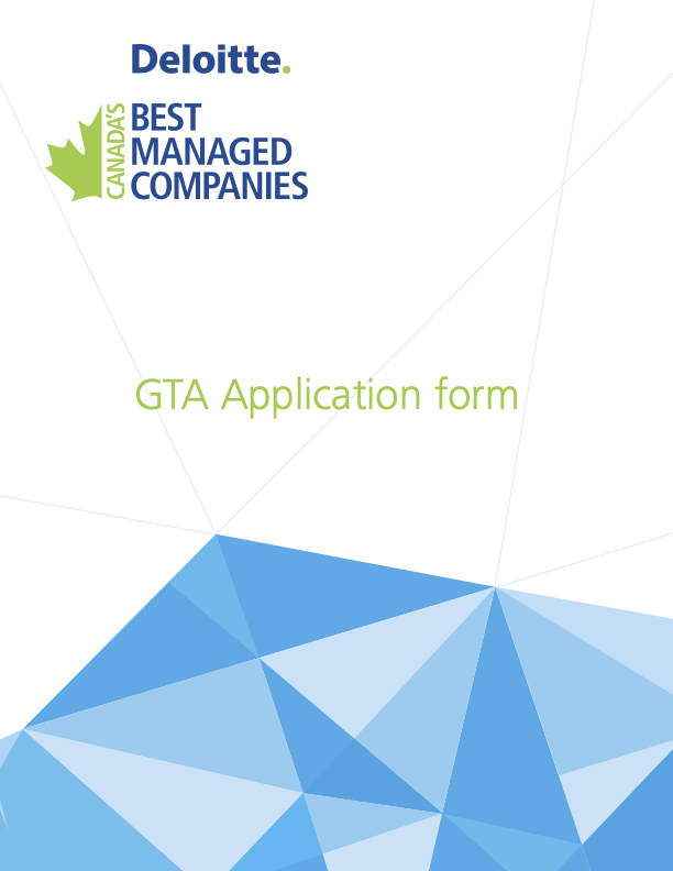Application for Deloitte's Best Managed Companies, for Jebco Industries.